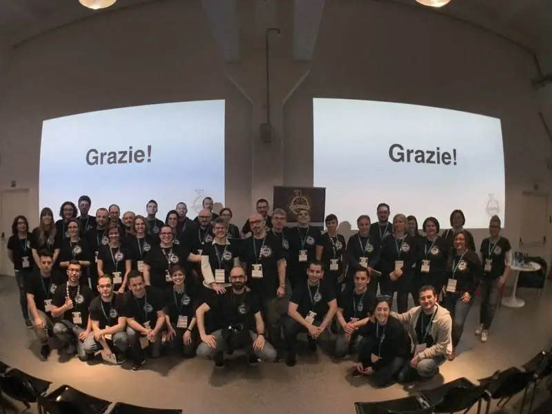 Foto di gruppo finale del WordCamp Torino 2017